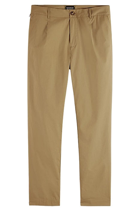 BLAKE- LIGHTWEIGHT POPLIN PLEATED CHINO KHAKI 1