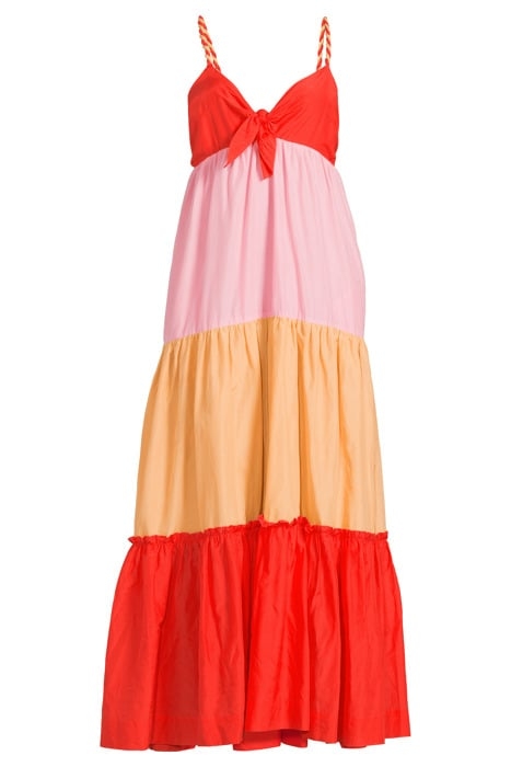 COLOR BLOCK SILK-BLEND MAXI DRESS COMBO Y 1
