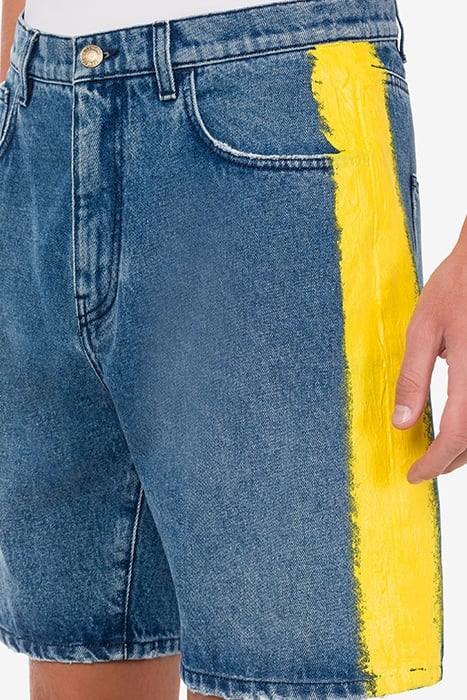 MOSCHINO PAINT DENIM BERMUDA SHORTS BLUE 4