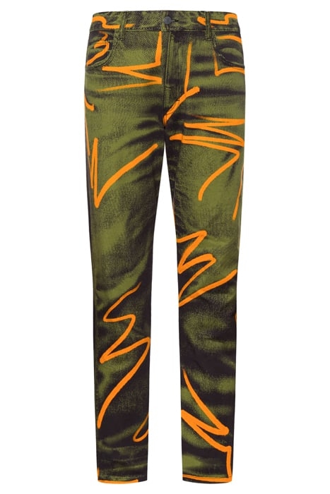 SHADOWS & SQUIGGLES COTTON BULL TROUSERS GREEN 3