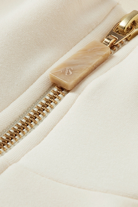 HALF-ZIP TRUMPET SLEEVE SWEATSHIRT VANILLA WHITE 3