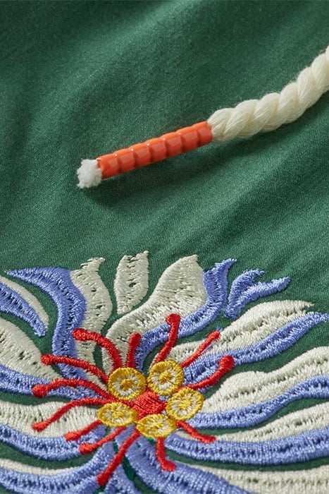 SAKURA ARTWORK SHORT IN COTTON-KAPOK BLEND MILITARY 3