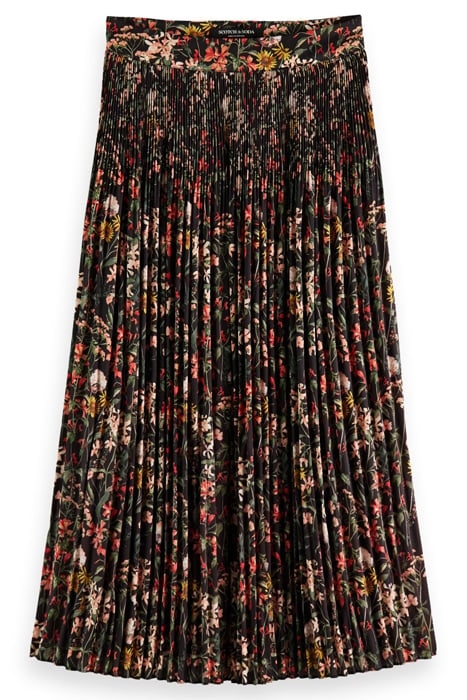 PLEATED PRINTED MAXI SKIRT IN RECYCLED POLYESTER MEADOW DEEP 1