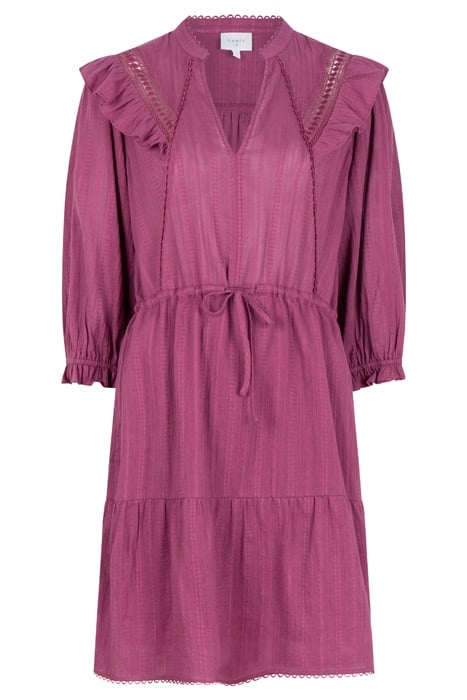 D6REAUX RUFFLED DRESS FADED PLUM 1