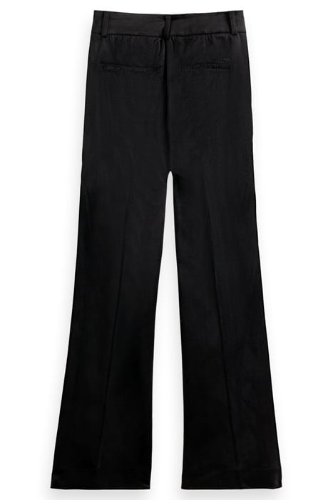 VELVET HIGH-RISE FLARED TROUSERS BLACK 2