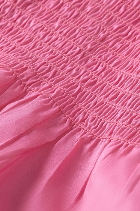 COTTON IN CONVERSION SMOCKED PUFF SLEEVE TOP PINK PUNCH 3