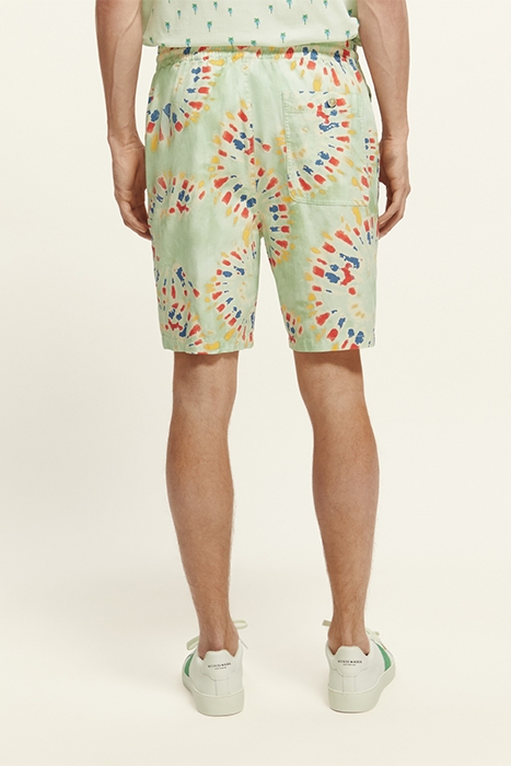 FAVE- PRINTED BERMUDA SHORT MINT FLOWER TIE DYE 3
