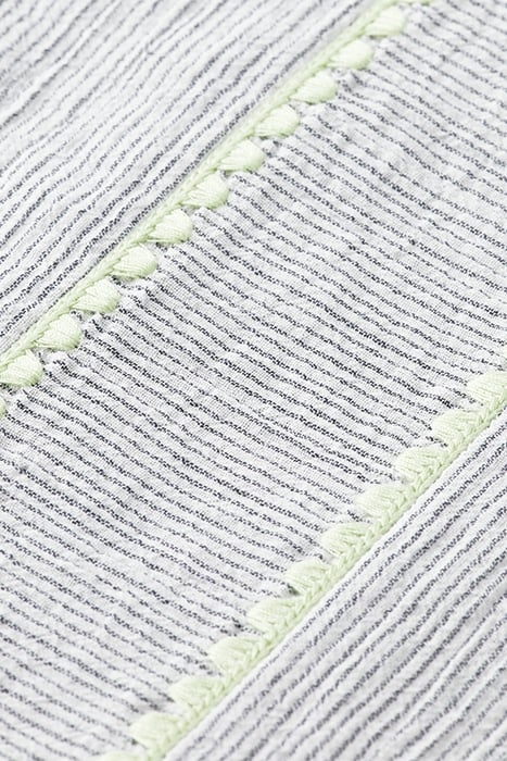 PATCHWORK BIB BLOUSE WITH EMBROIDERY IN ORGANIC COTTON NAVY 6