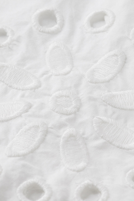 SHIRT DRESS WITH EMBROIDERY DETAIL IN ORGANIC COTTON WHITE 7