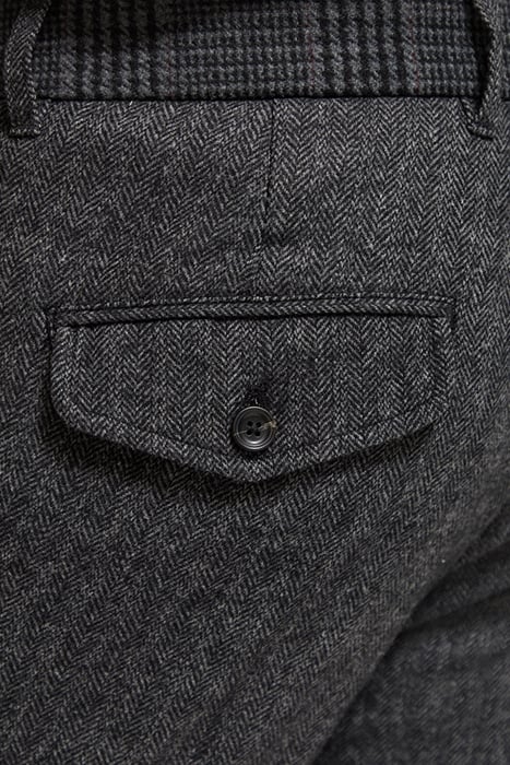 STUART- WOOL-BLEND YARN-DYED CHINO GREY BLACK HERRINGBONE 8