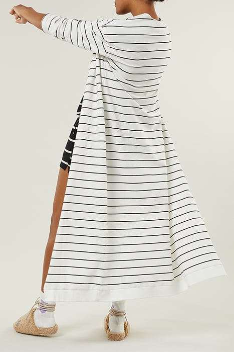 LONG CARDIGAN STRIPE ECRU/BLACK 2