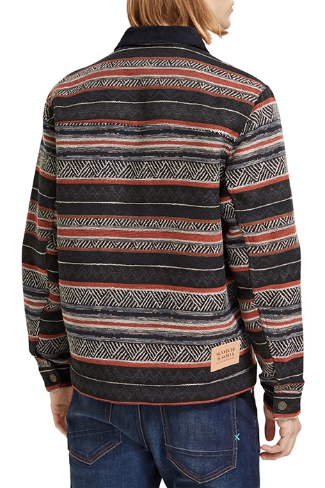 COTTON-BLEND JACQUARD TRUCKER JACKET NIGHT MULTICOLOUR STRIP 2