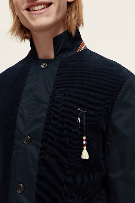 CORDUROY-PANELLED TWILL 3-BUTTON BLAZER NIGHT 5