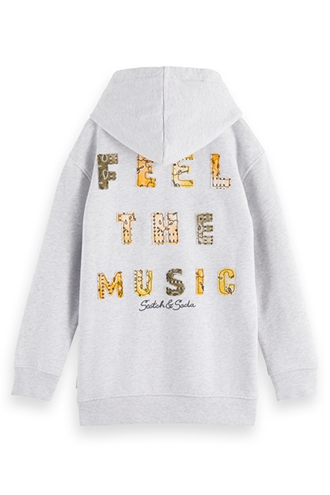 RELAXED FIT ARTWORK HOODIE IN ORGANIC COTTON GREY MELANGE 4