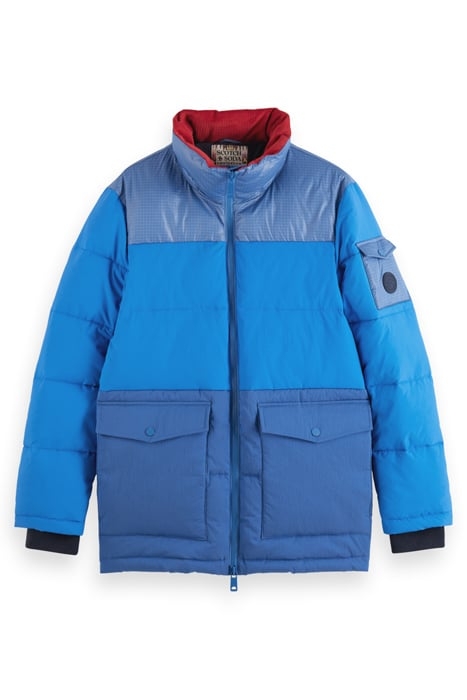 MID LENGTH FABRIC MIX PUFFA JACKET RHYTHM BLUE 6