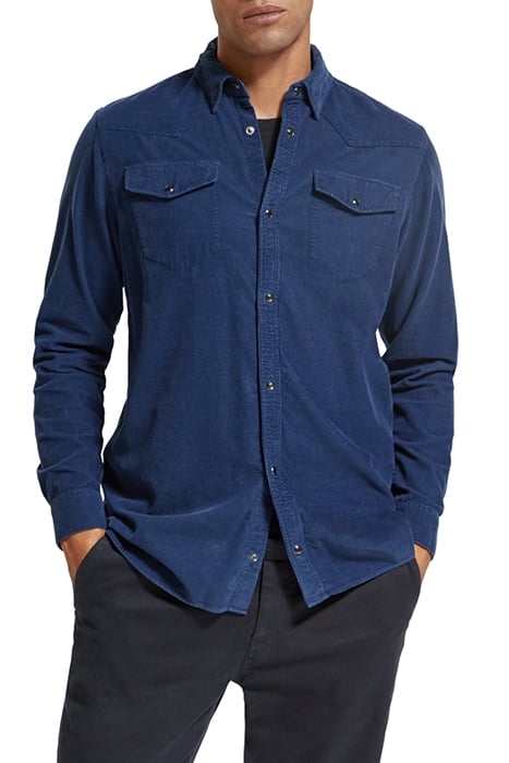 ARCHIVE FINE CORDUROY WESTERN SHIRT DENIM BLUE 1