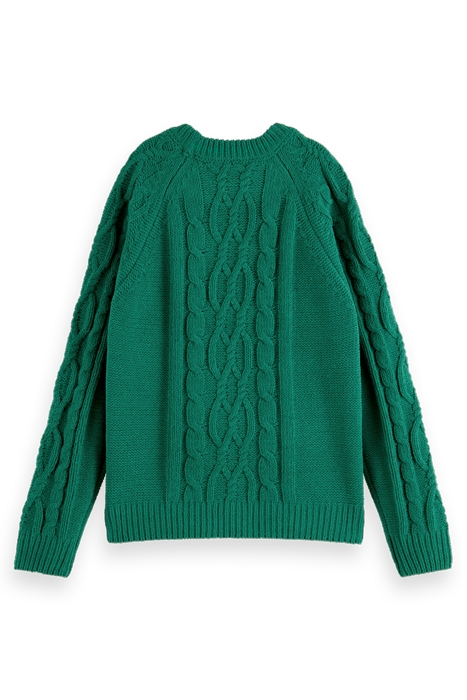 CHENILLE CABLE KNIT DEEP GREEN 5