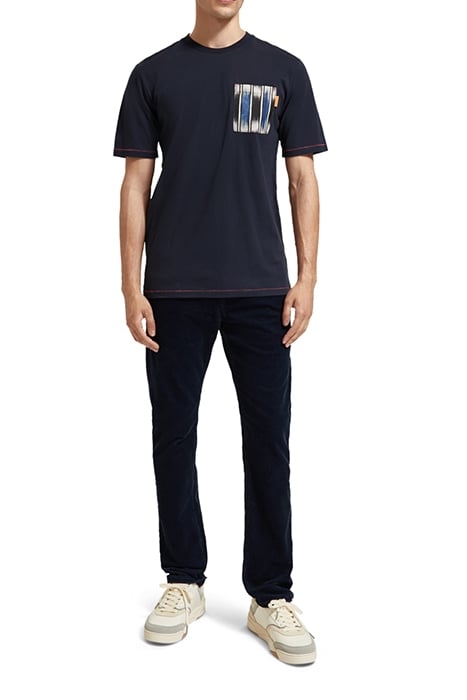 REGULAR FIT WOVEN POCKET T-SHIRT IN ORGANIC COTTON NIGHT 3