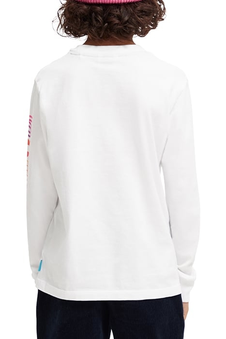COTTON IN CONVERSION LONG-SLEEVED ARTWORK T-SHIRT WHITE 2