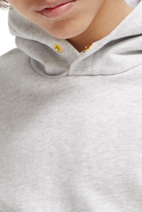 RELAXED FIT ARTWORK HOODIE IN ORGANIC COTTON GREY MELANGE 6