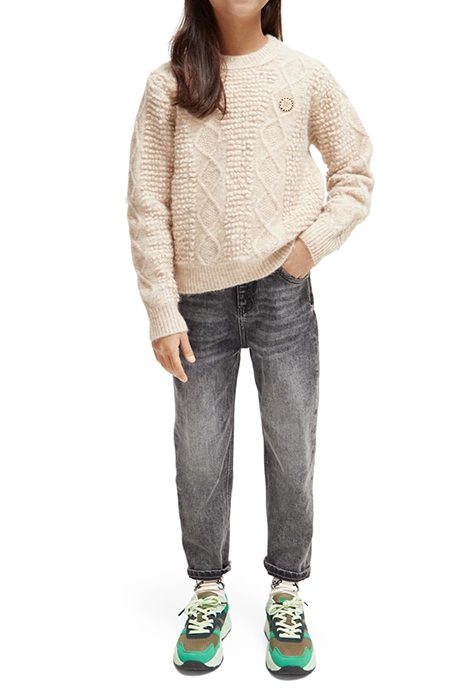 CABLE KNIT PULLOVER ECRU MELANGE 3