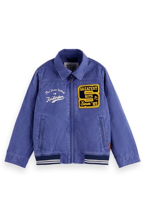 WASHED INDIGO DYED JACKET WITH ARTWORKS IN ORGANIC COTTON WO 4