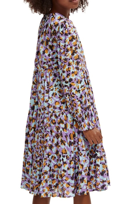 ALL-OVER PRINTED LEOPARD PANEL DRESS FLORAL LEOPARD 2