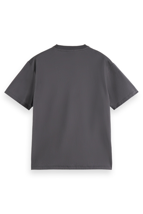 RELAXED FIT WOVEN APPLIQUE T-SHIRT IN COTTON-KAPOK BLEND MOO 5