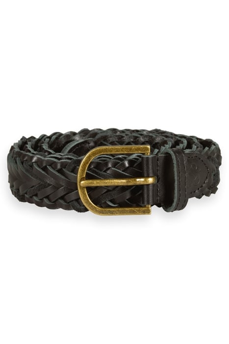 BRAIDED LEATHER BELT BLACK 1
