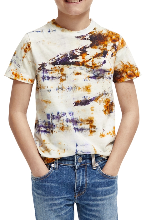 ALL-OVER PRINTED T-SHIRT IN ORGANIC COTTON OFF WHITE ICE DYE 1