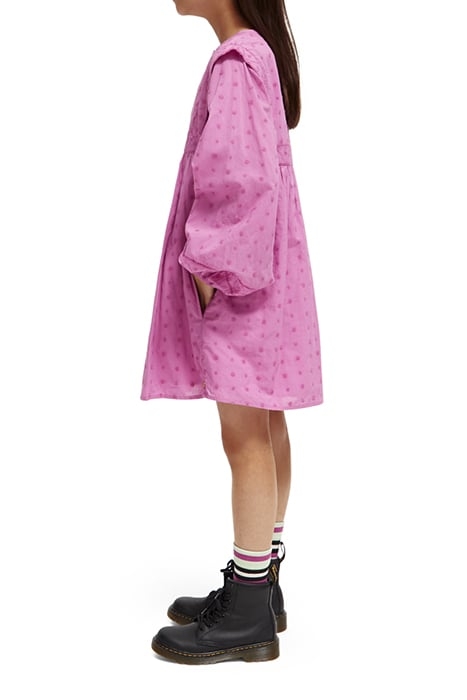 BRODERIE ANGLAISE PANEL DRESS VINYL VIOLET 6