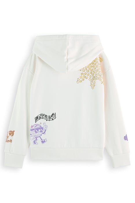 LOOSE-FIT ARTWORK HOODIE OFF WHITE 5