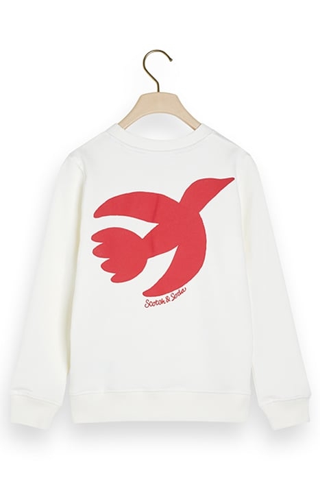 THE FREE SPIRIT PEACE BIRD ORGANIC COTTON SWEATSHIRT OFF WHI 2