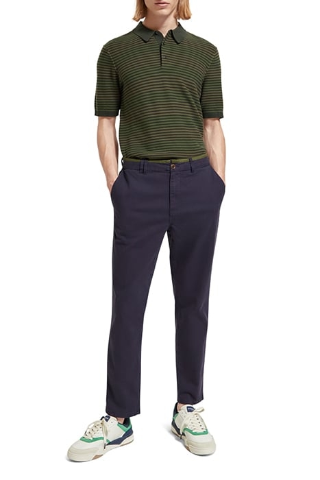 STRUCTURE KNITTED POLO IN ORGANIC COTTON MILITARY STRIPE 3