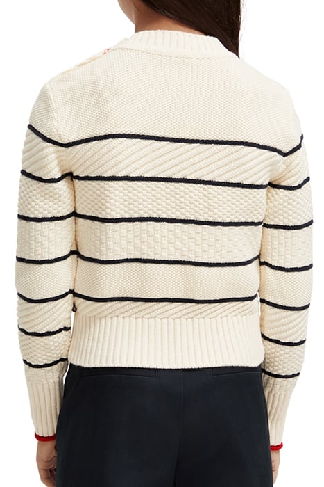 BUTTON SHOULDER BRETON PULLOVER ECRU 2