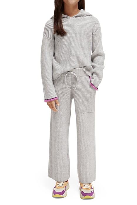 WIDE LEG KNITTED SWEATPANTS GREY MELANGE 3