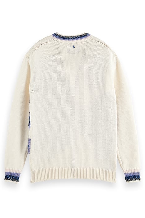 TAPE YARN INTARSIA CARDIGAN OFF WHITE 5