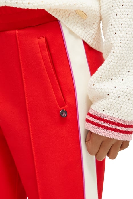 WIDE LEG CONTRAST PANEL SWEATPANTS RED GLOW 7