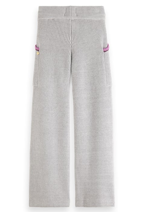 WIDE LEG KNITTED SWEATPANTS GREY MELANGE 5