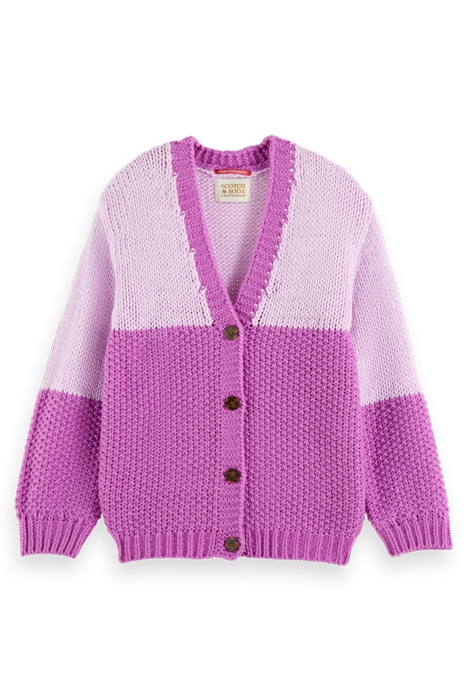 KNITTED COLOURBLOCK CARDIGAN DISCO PINK 4