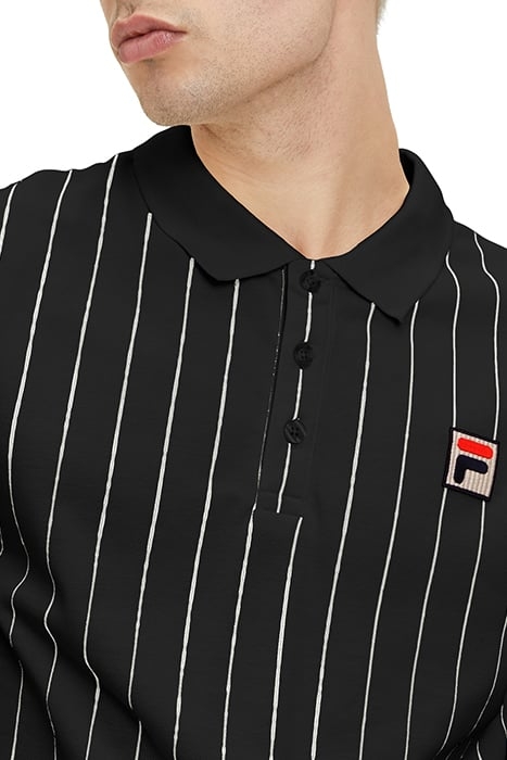 LUCKENWALDE POLO SHIRT BLACK/BRIGHT WHITE STRIPED 6
