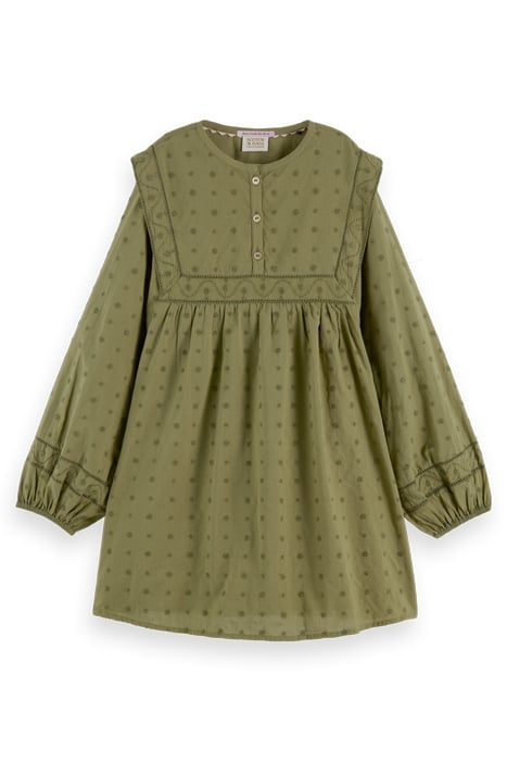 BRODERIE ANGLAISE PANEL DRESS MILITARY 4