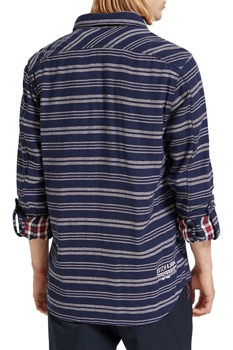 ARCHIVE DOUBLE FACE TWILL CHECK BLUE STRIPE 2