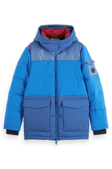 MID LENGTH FABRIC MIX PUFFA JACKET RHYTHM BLUE 4