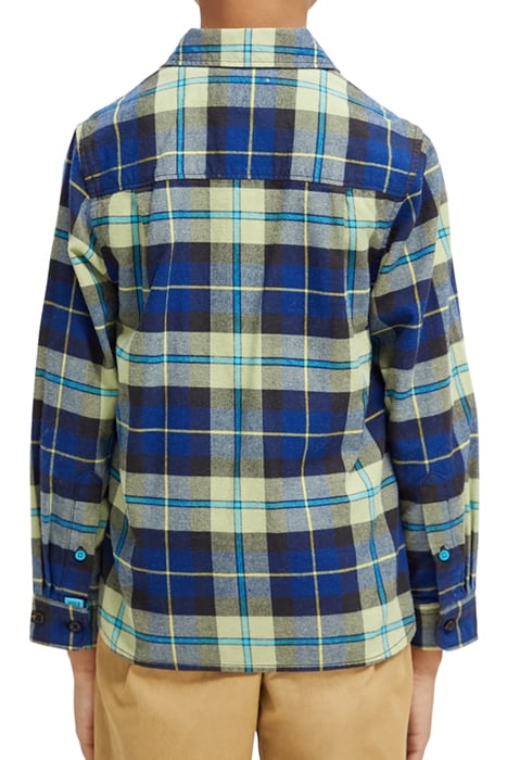 YARN-DYED CHECK FLANNEL SHIRT IN ORGANIC COTTON BLUE MULTICO 2
