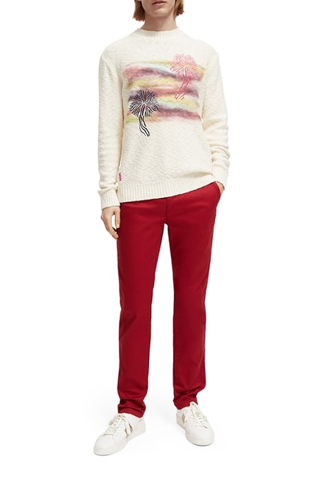 COTTON-BLEND BOUCLE PULLOVER WITH ARTWORK STONE 3