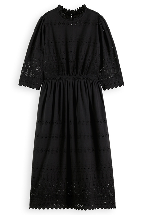 MIDI BRODERIE DRESS BLACK 4