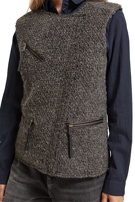 BOUCLE BIKER GILET CHARCOAL MELANGE 8