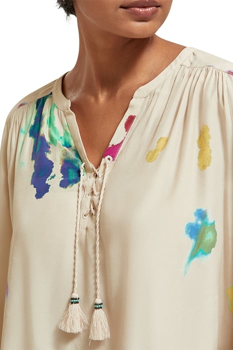 LACE UP TOP WITH BALLOON SLEEVES GALAXY DYE SOFT ICE 7