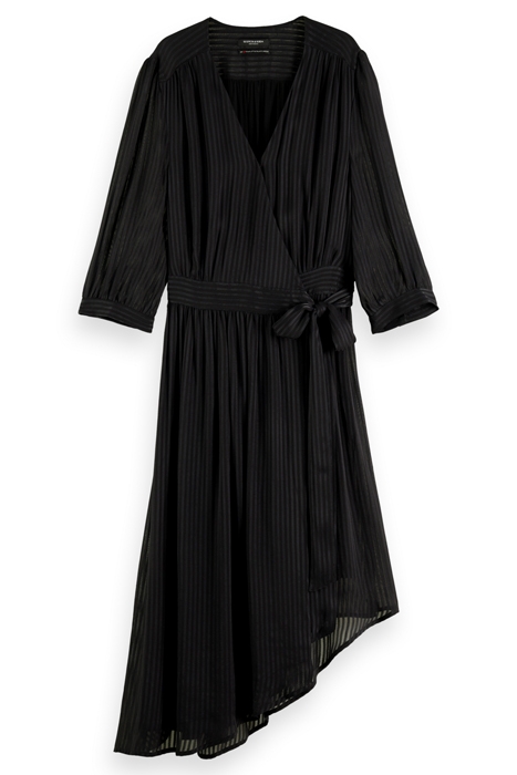 ASYMMETRIC WRAP DRESS BLACK 4